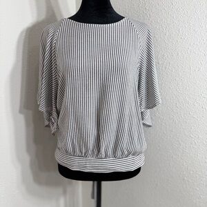 Black and White Dolman Sleeve Boxy Blouse